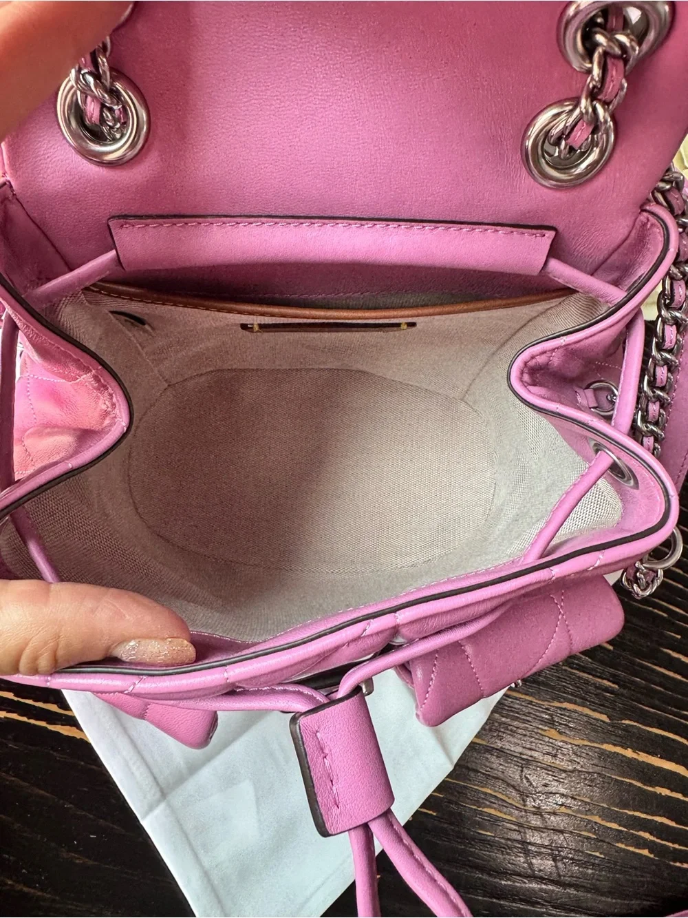 COACH Tabby Backpack Pillow Quilting in the Fuchsia/Pink colorway